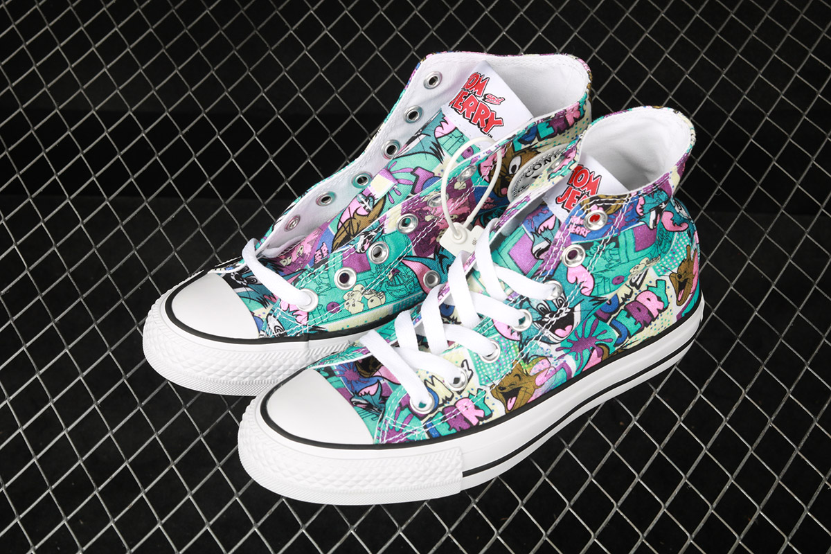 Converse Tom and Jerry Chuck Taylor All Star High Top White/Multi/Black – The Sole Line