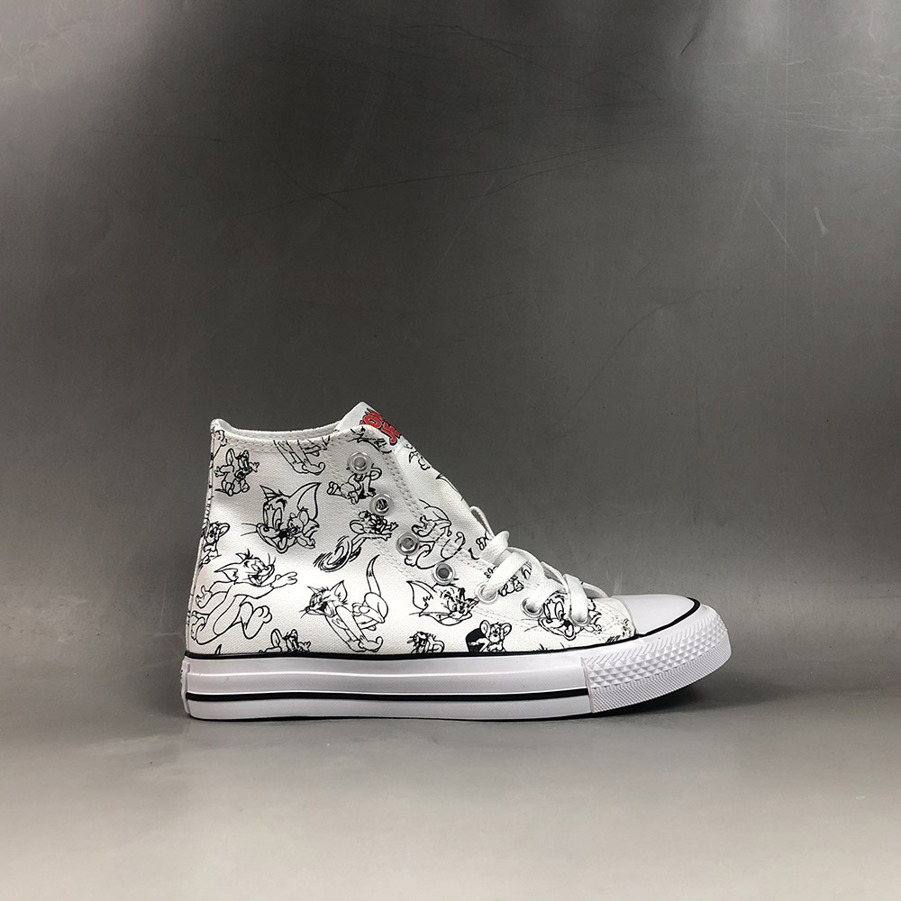 Converse Tom and Jerry Chuck Taylor All Star High Top White/Multi/Red – The Sole Line