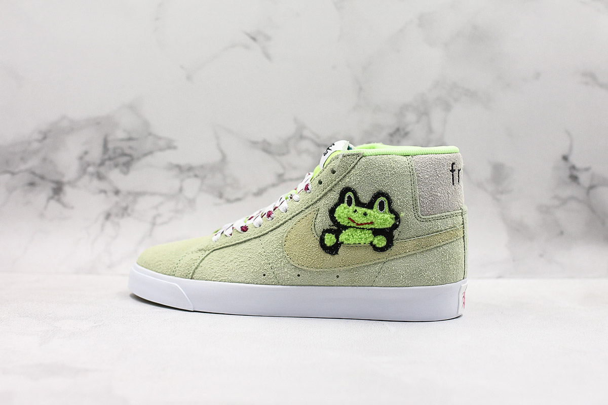 Frog Skateboards x Nike SB Blazer Mid QS Light Liquid Lime/White For Sale – The Sole Line
