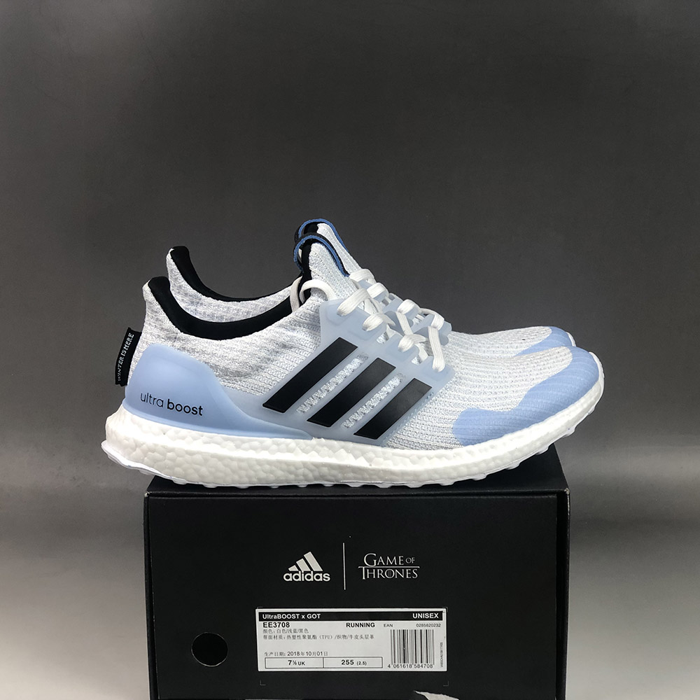 white blue ultra boost