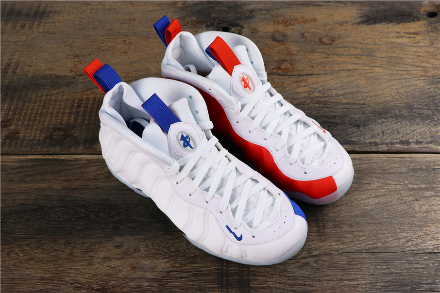 white blue red foams
