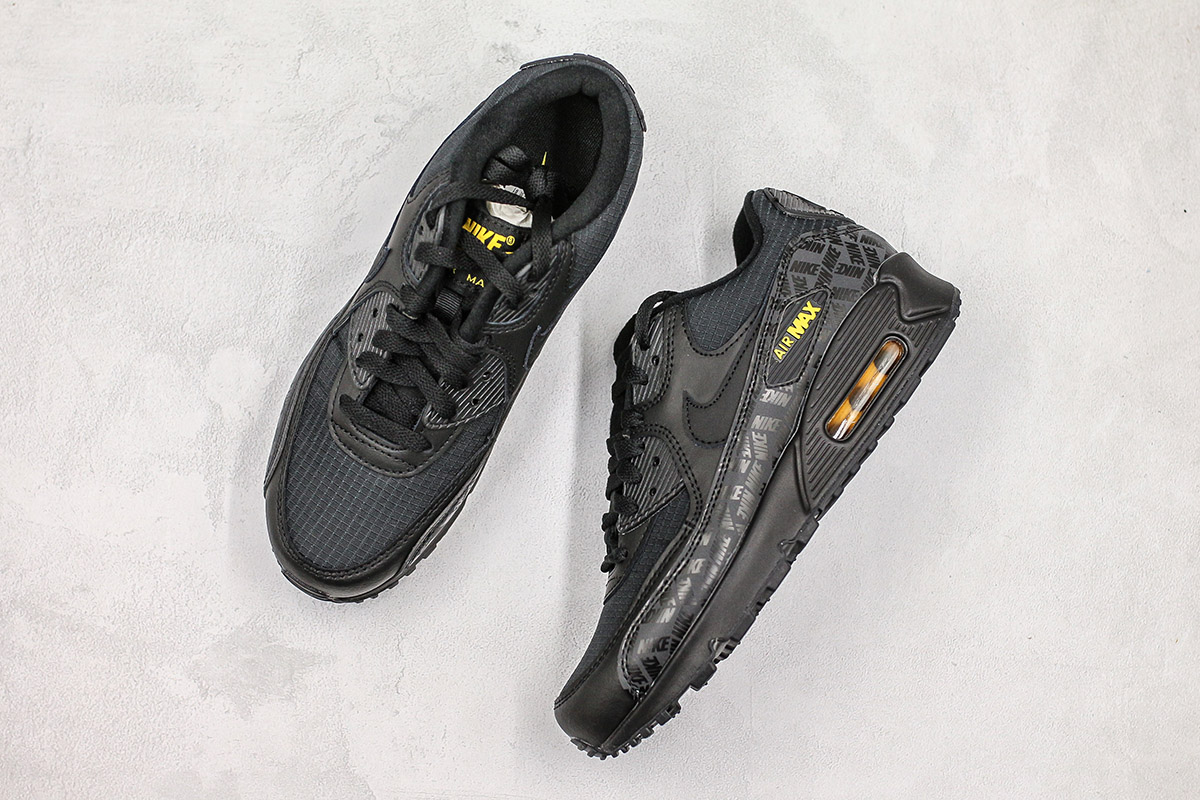 black and yellow nike air max