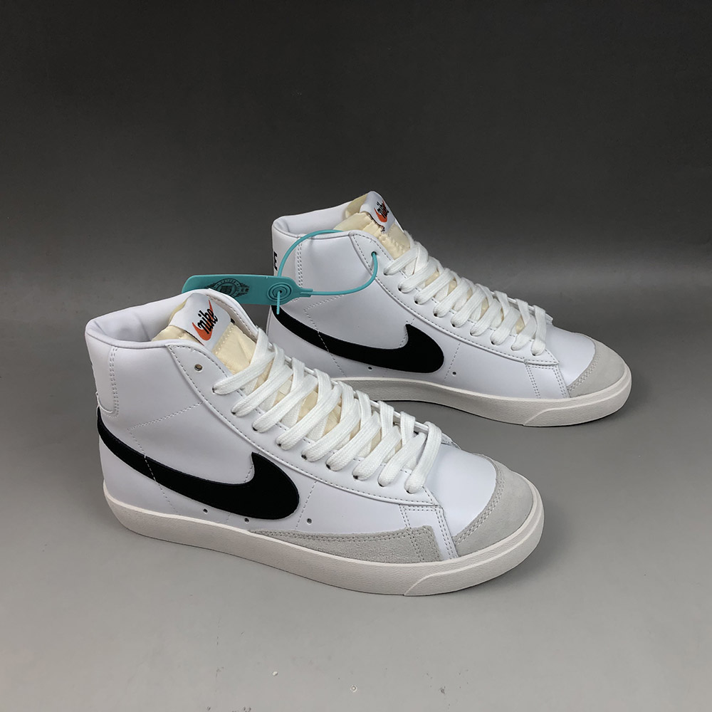 nike blazer mid white black swoosh