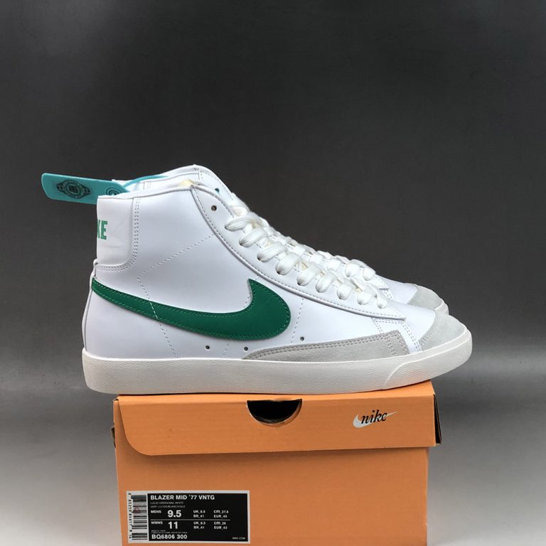 nike blazer mid 77 lucid green on feet