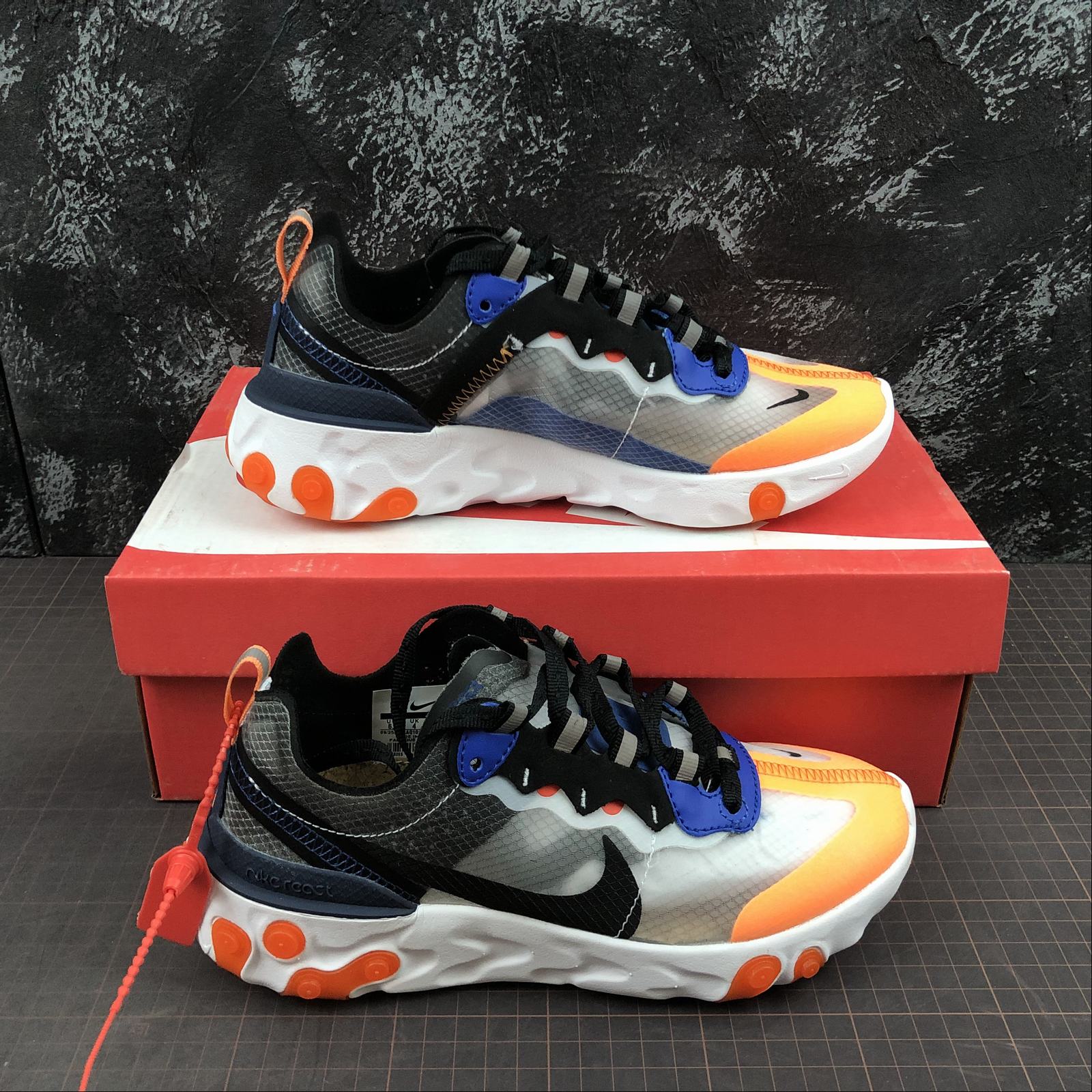 nike react orange blue