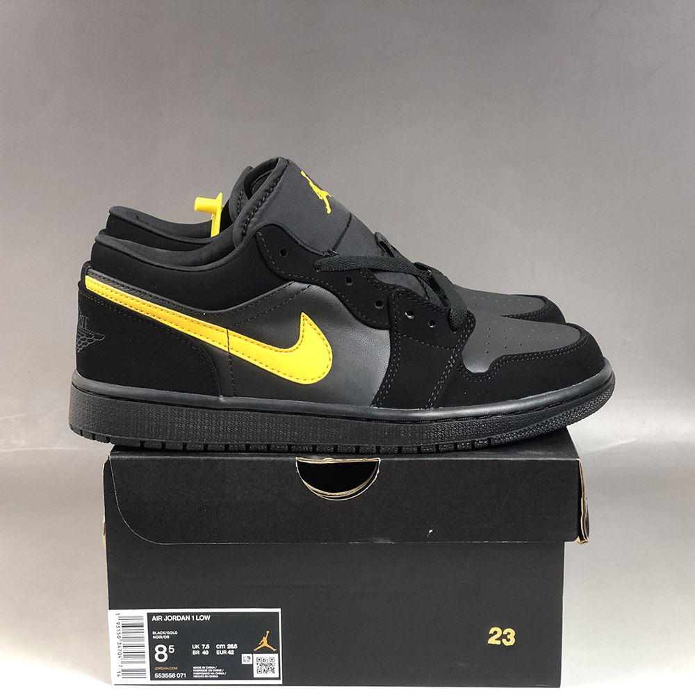 air jordan 1 low black university gold