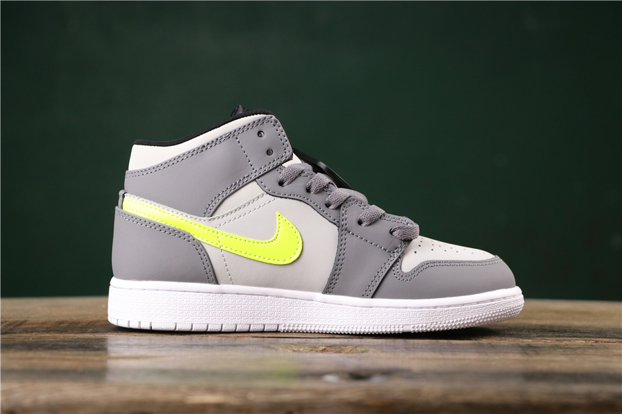 jordan 1 mid grey volt