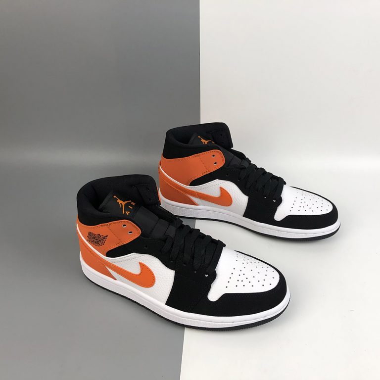 air jordan 1 mid black starfish white