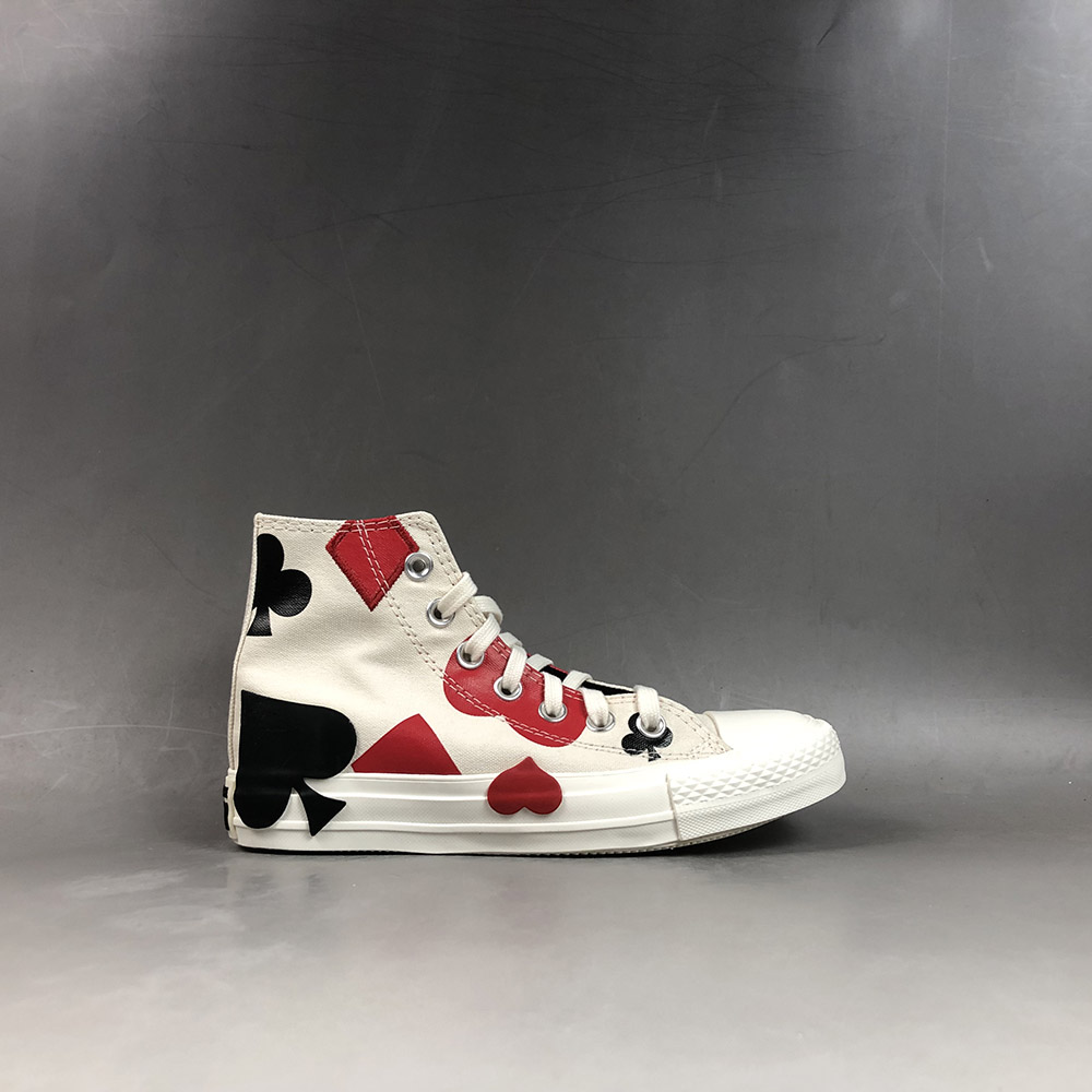 Converse All Star Queen of Hearts High-Top Egret/Black/Enamel Red ...