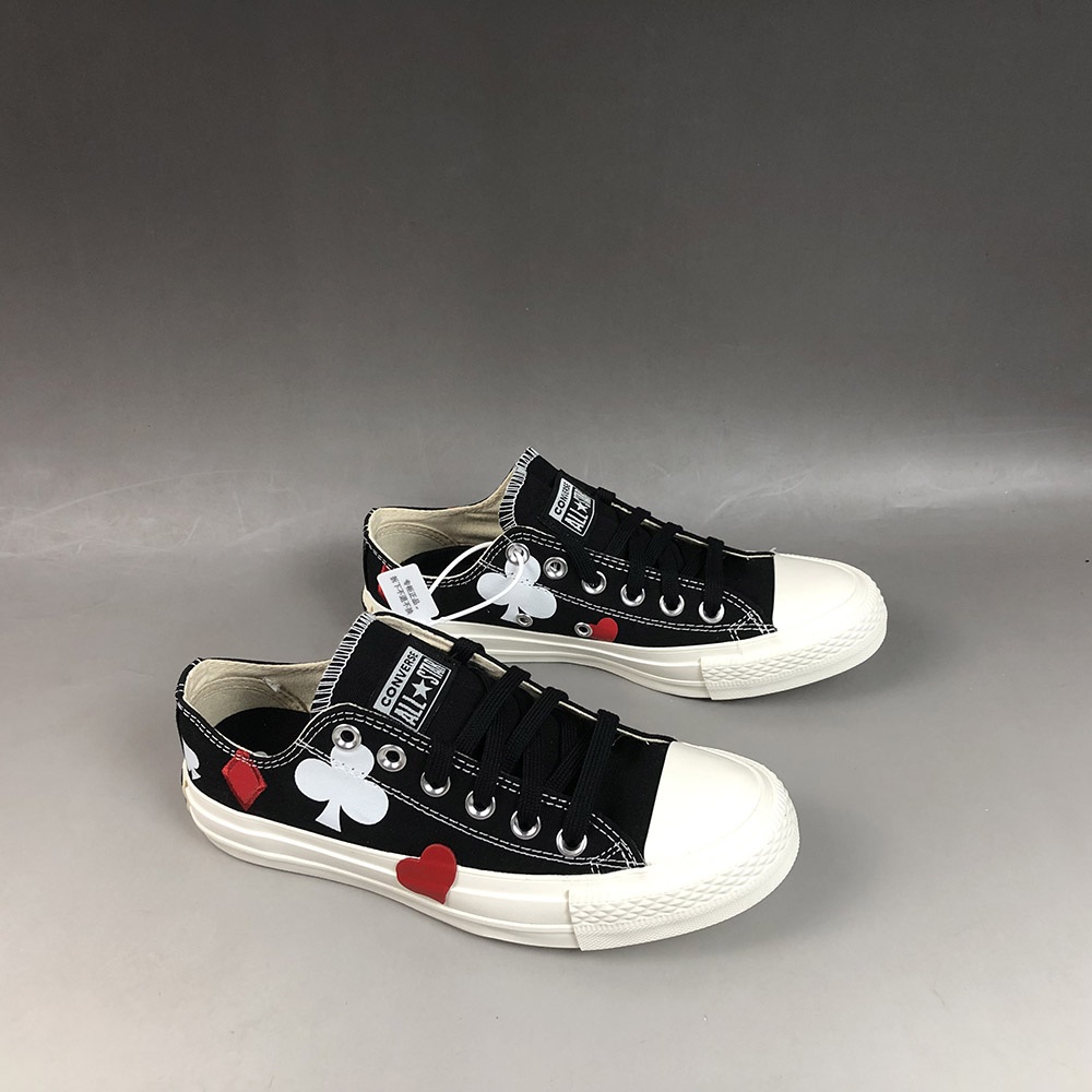 Converse All Star Queen of Hearts Low-Top Black/Enamel Red/Egret – The Sole  Line