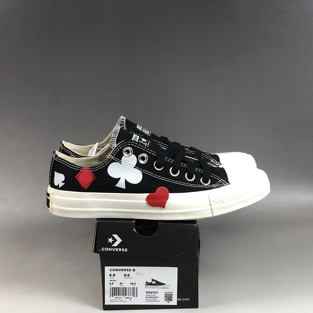 Converse All Star Queen of Hearts Low-Top Black/Enamel Red/Egret – The Sole Line