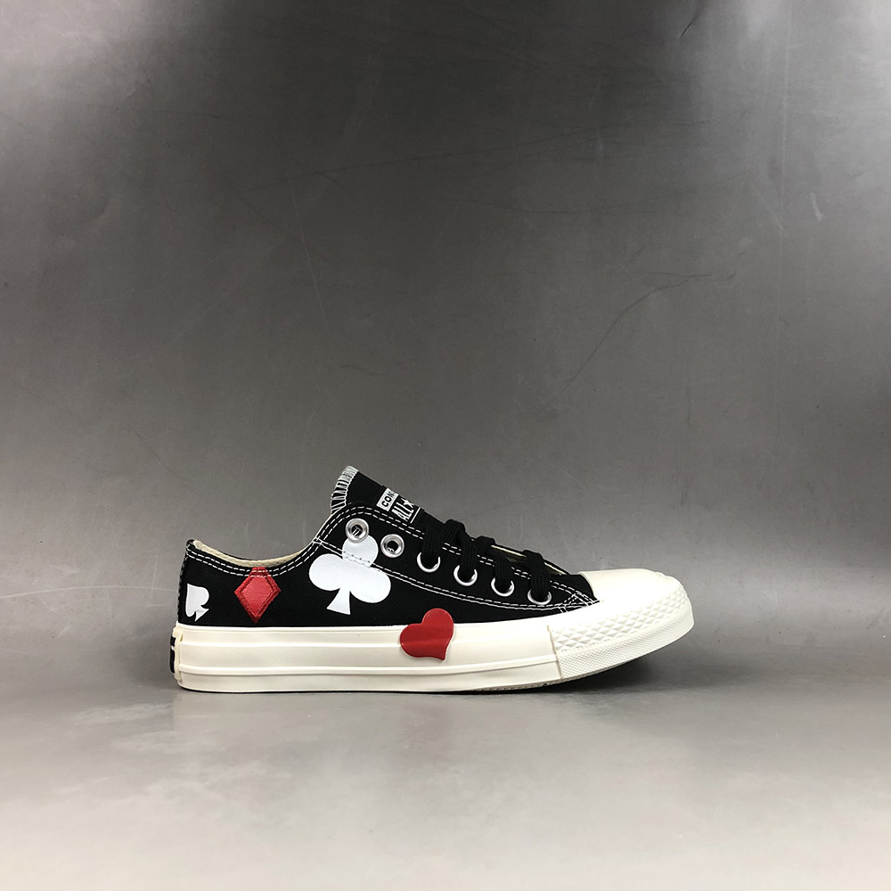 Converse All Star Queen of Hearts Low-Top Black/Enamel Red/Egret – The Sole Line