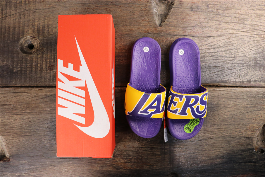 nike benassi slides lakers