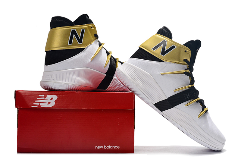 new balance white and gold sneakers