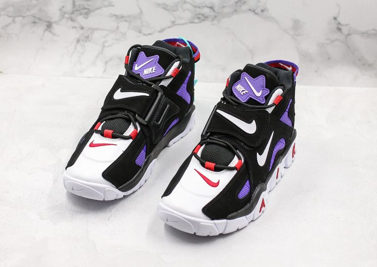 nike air barrage mid qs black white