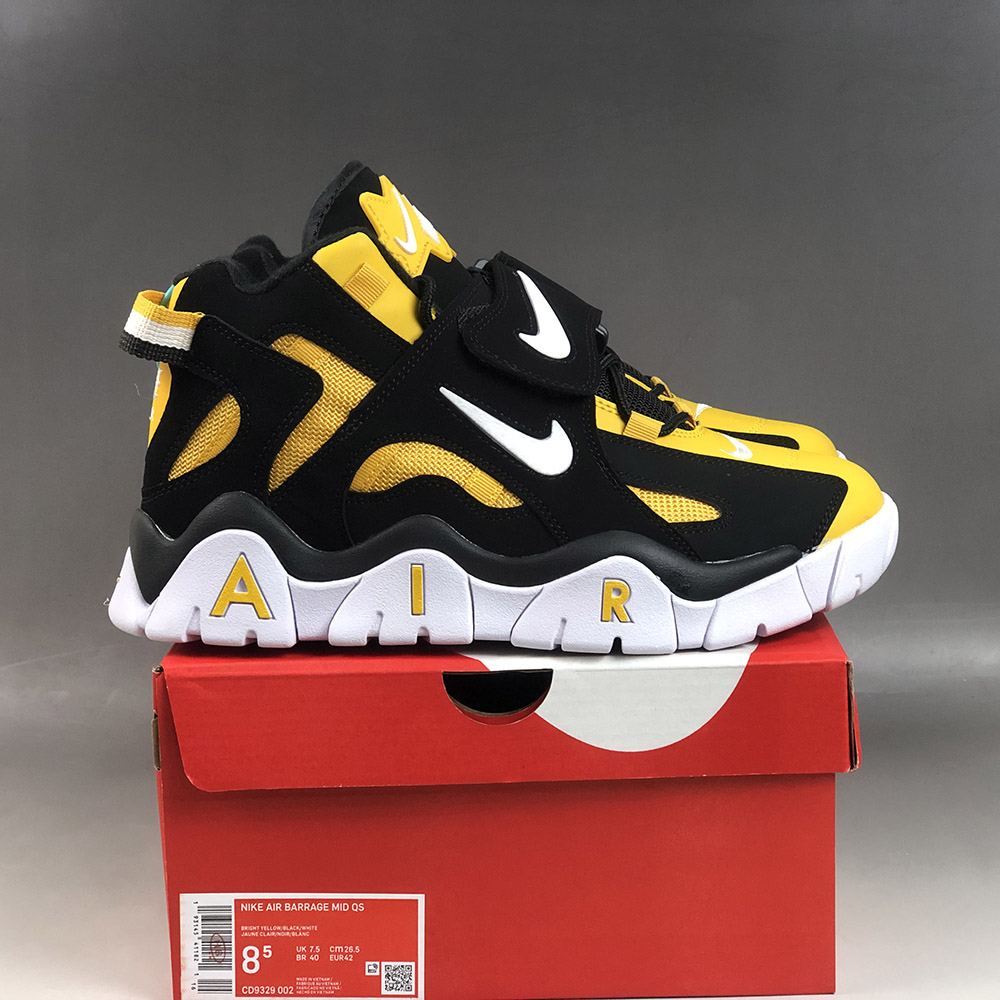 nike air barrage black and yellow