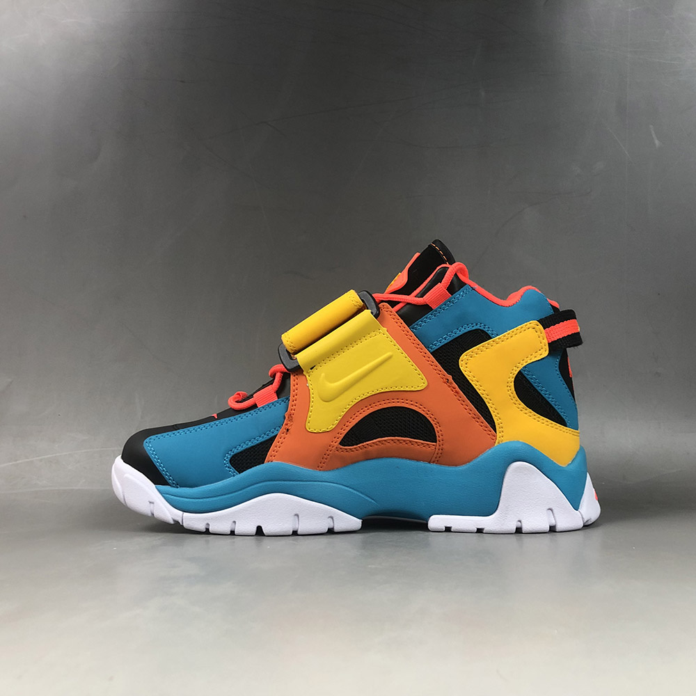 nike air barrage orange blue