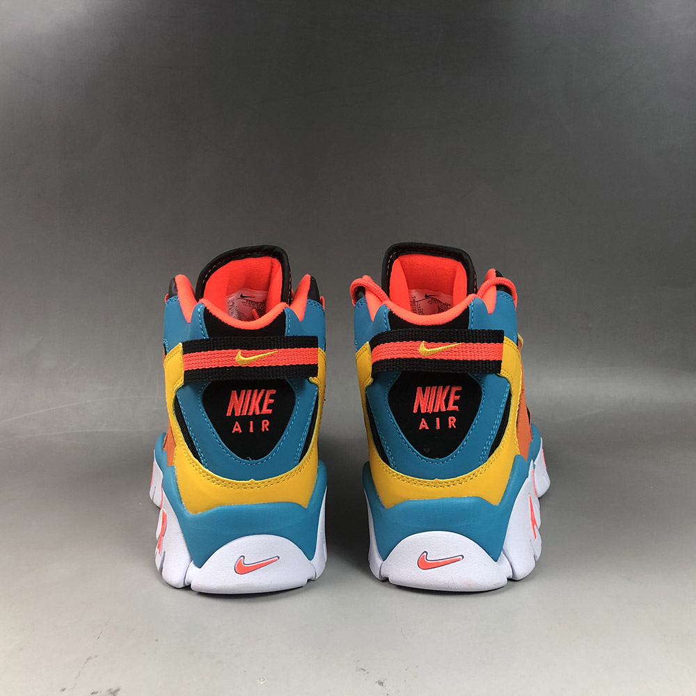 nike air barrage mid qs blue yellow orange black