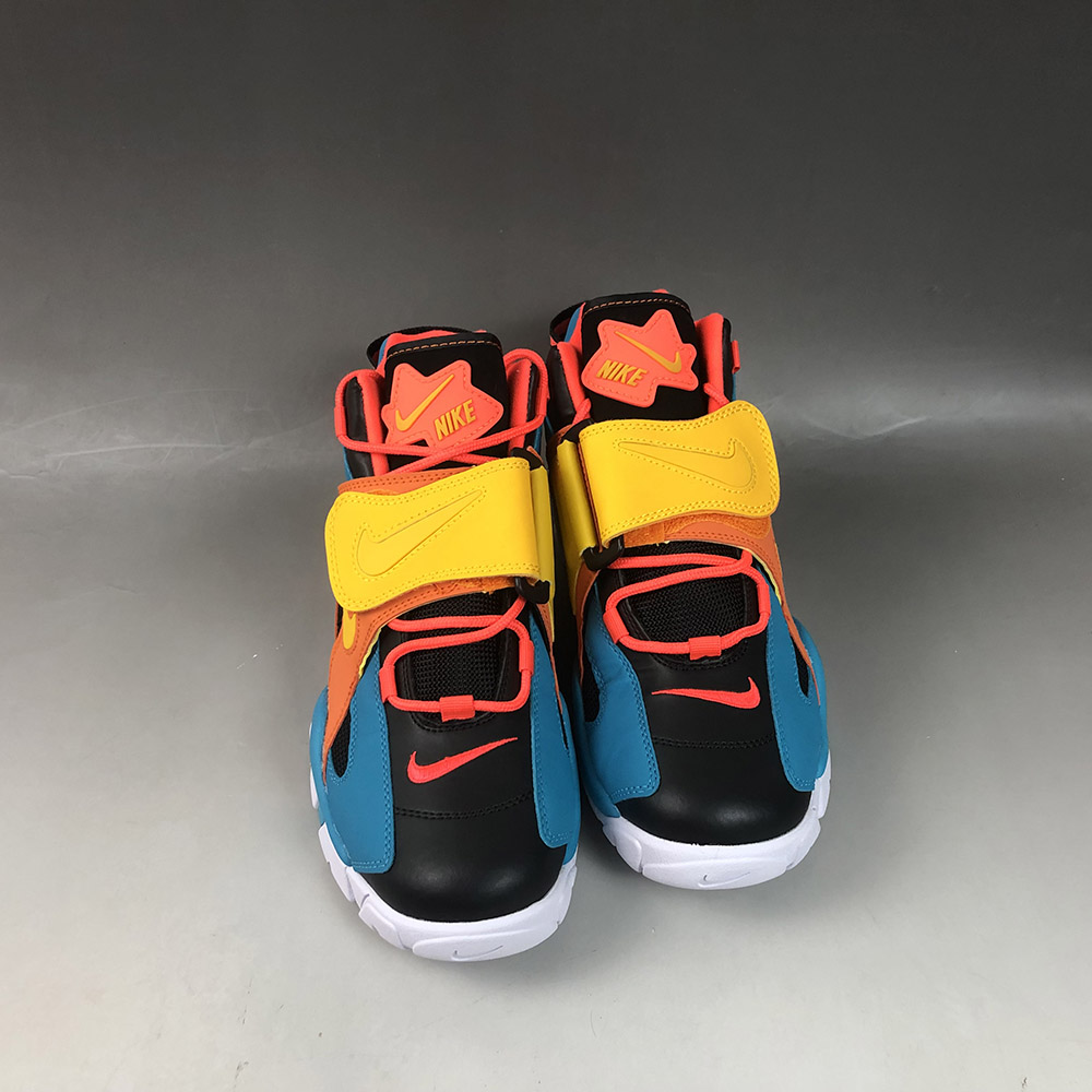 nike air barrage mid qs blue yellow orange black