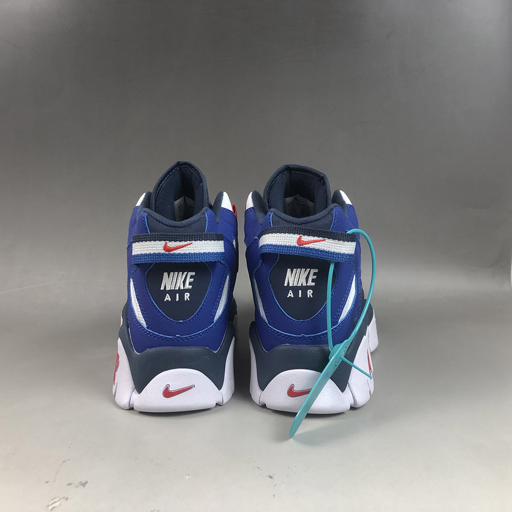 nike air barrage navy blue and white