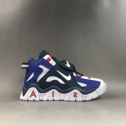 nike air barrage white and blue