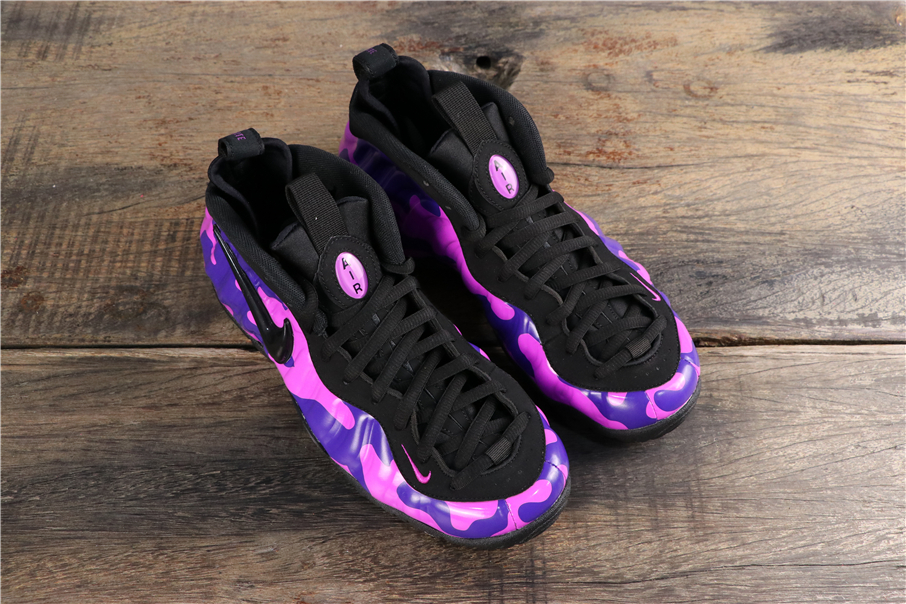 purple foamposite shoes