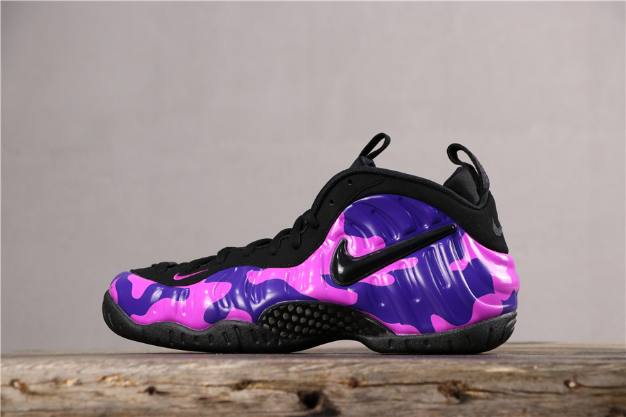 nike foamposite black and purple