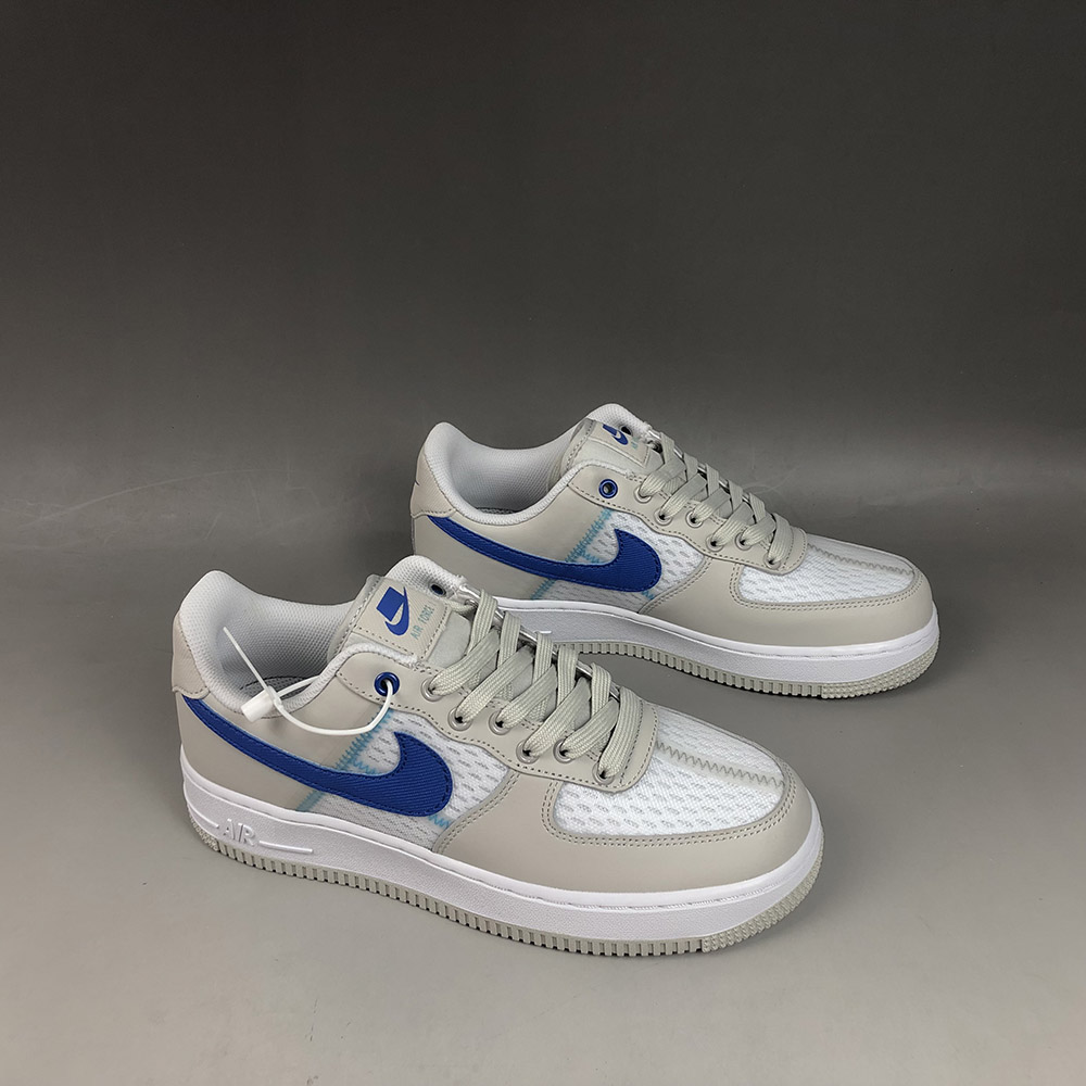 blue white and gray air force ones