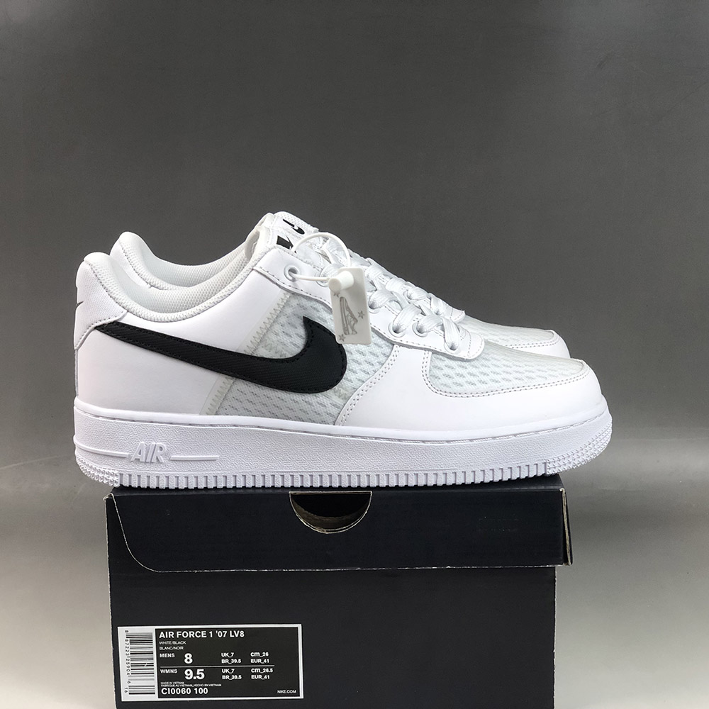 air force 1 low transparent white black