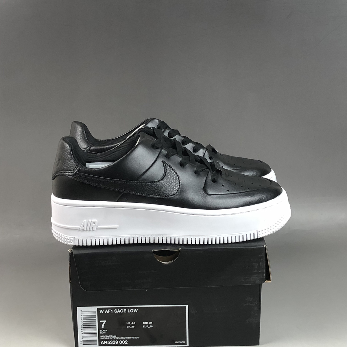 Nike Air Force 1 Sage Black/White For 