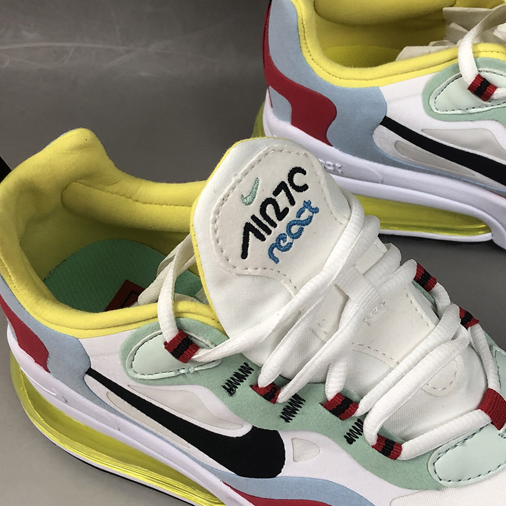 Nike Air Max 270 React Bauhaus Phantom Light Blue University Red Black The Sole Line Nike Air Max 270 React Bauhaus Phantom Light Blue University Red Black The Sole Line