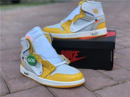 Off White x Air Jordan 1 Yellow White For Sale – The Sole Line