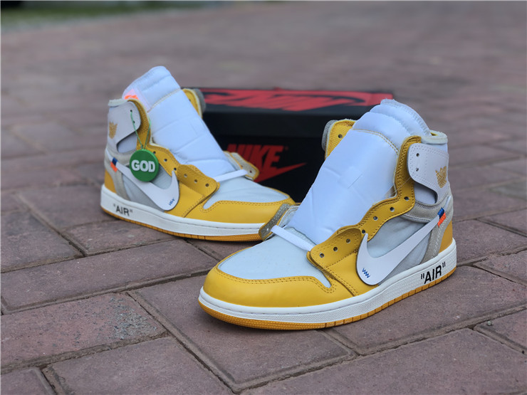 Off White x Air Jordan 1 Yellow White 