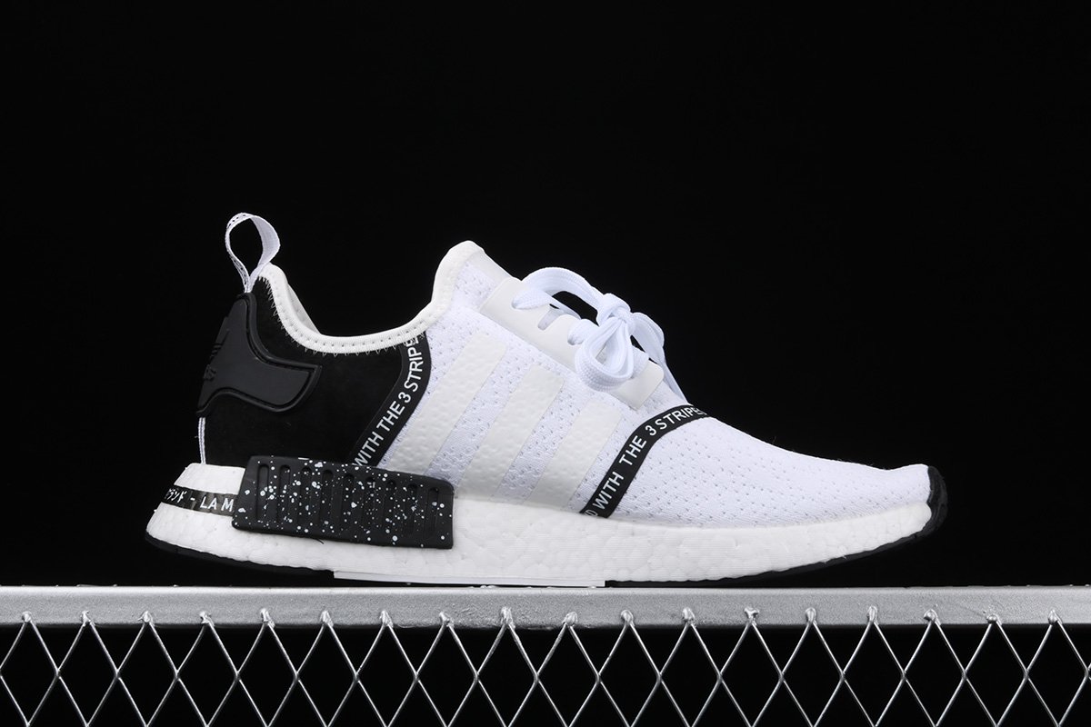 adidas nmd r1 white black speckle