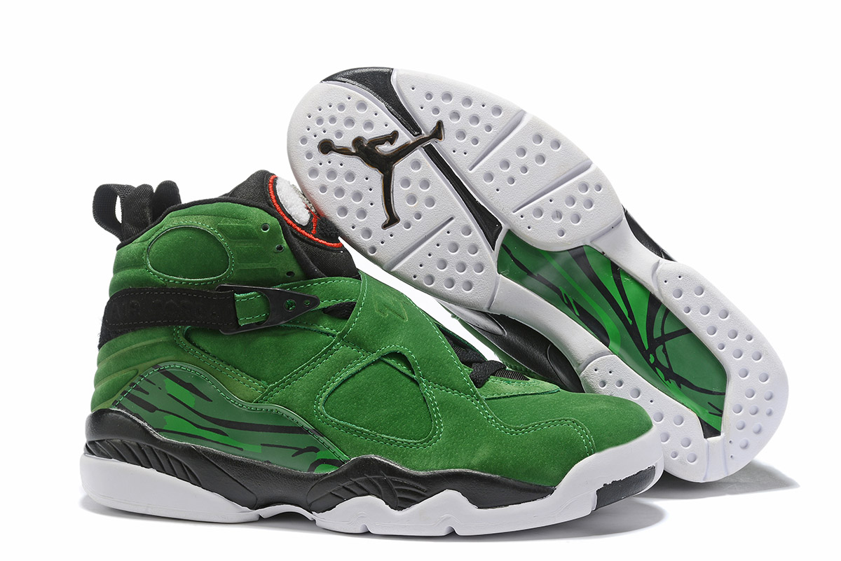 green and orange jordan 8