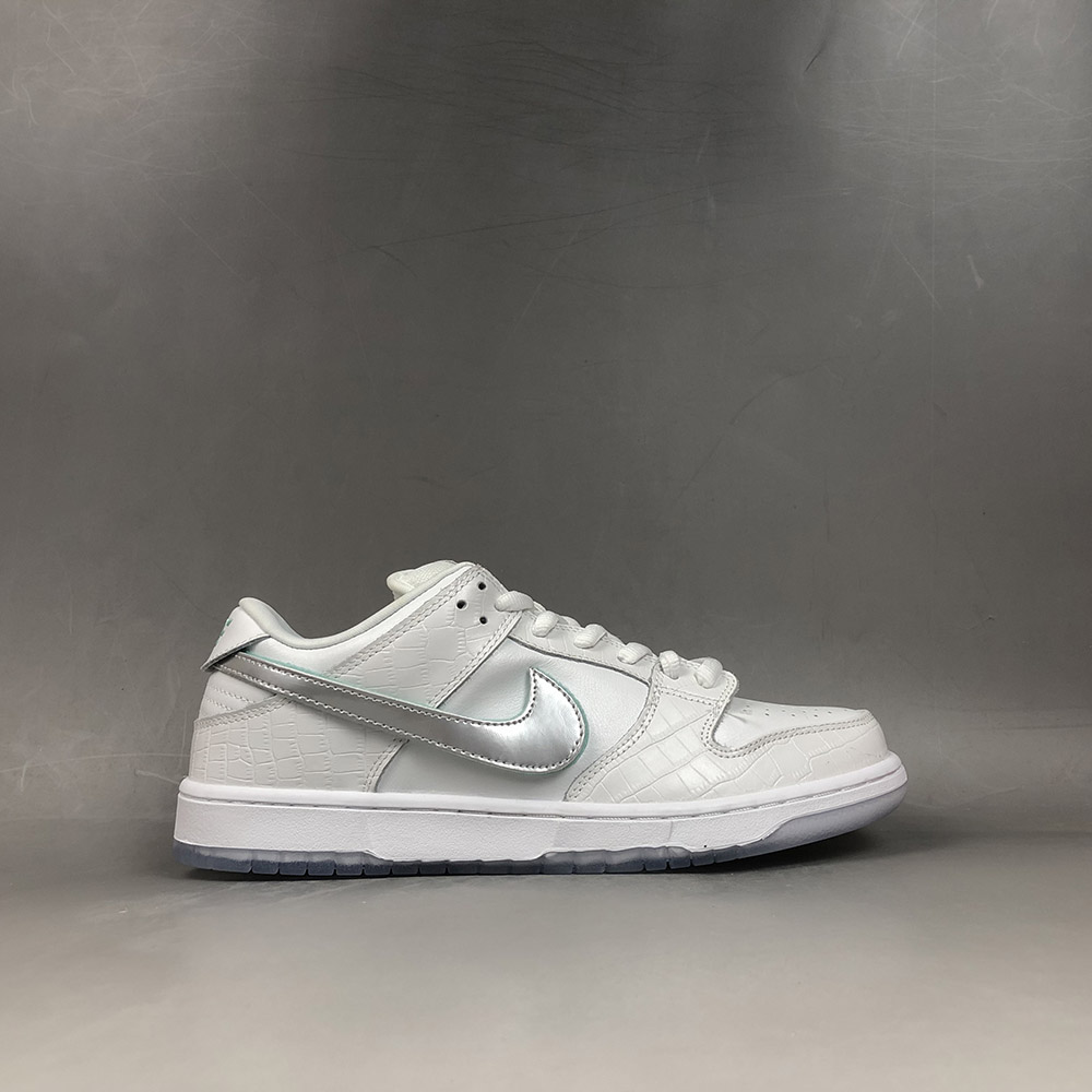 Diamond Supply Co. x Nike SB Dunk Low White/Chrome For Sale – The Sole Line