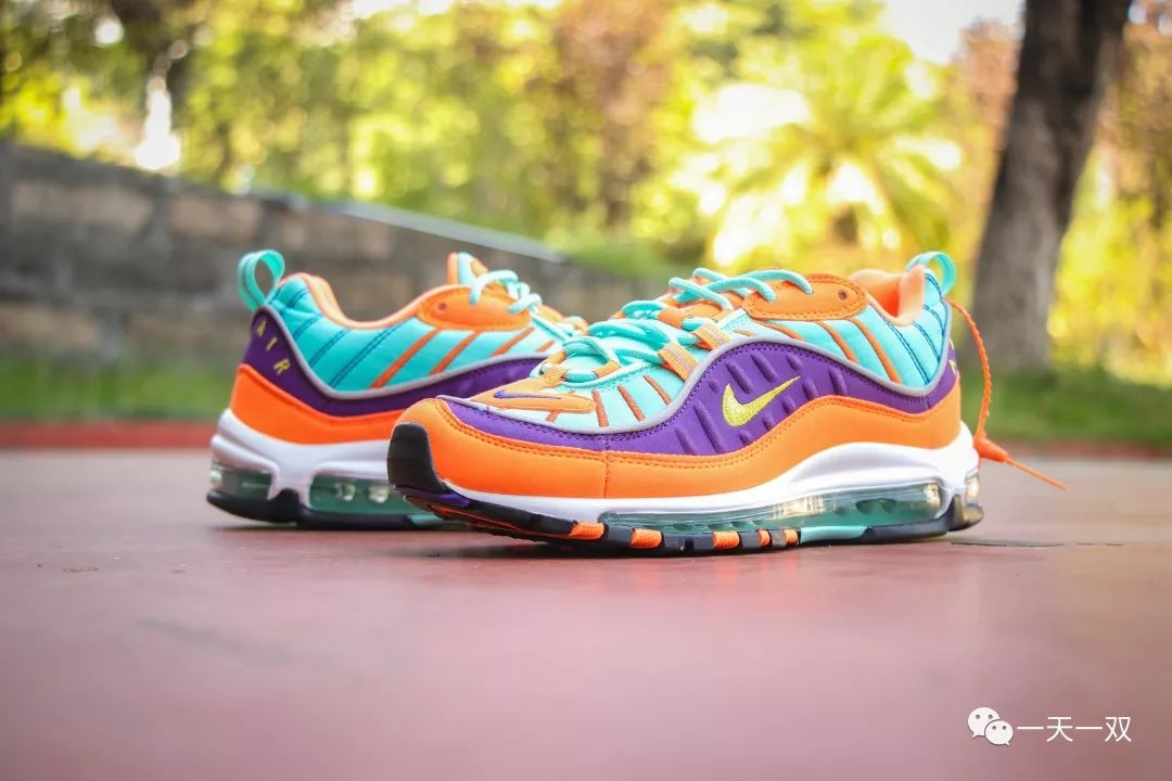 nike air max 98 qs turquoise orange purple