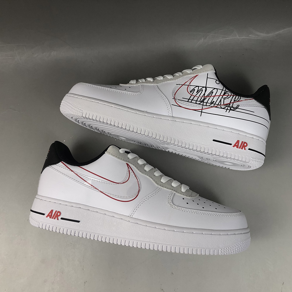 white air force 1 with black swoosh