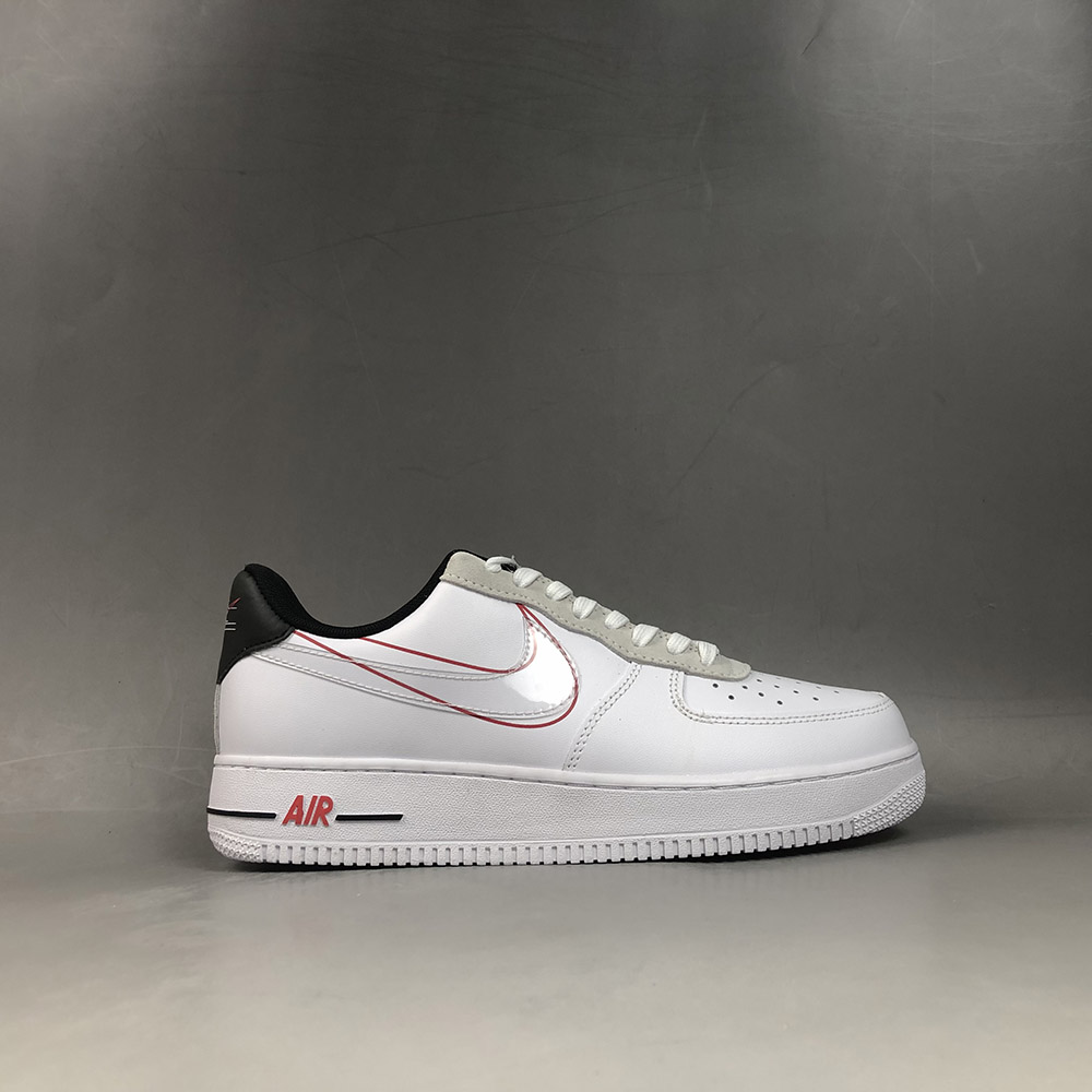 nike air force 1 black with red swoosh