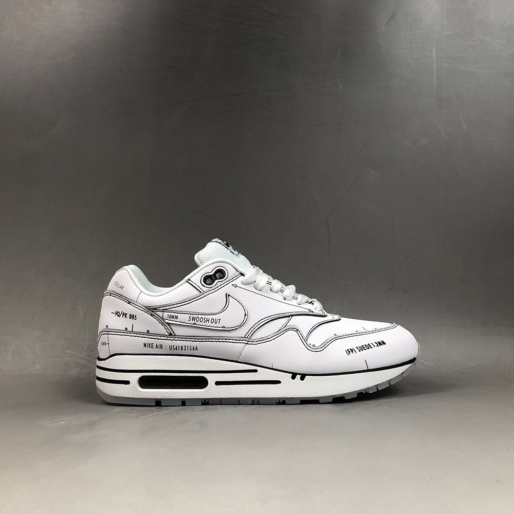 nike air max 1 sketch to shelf white