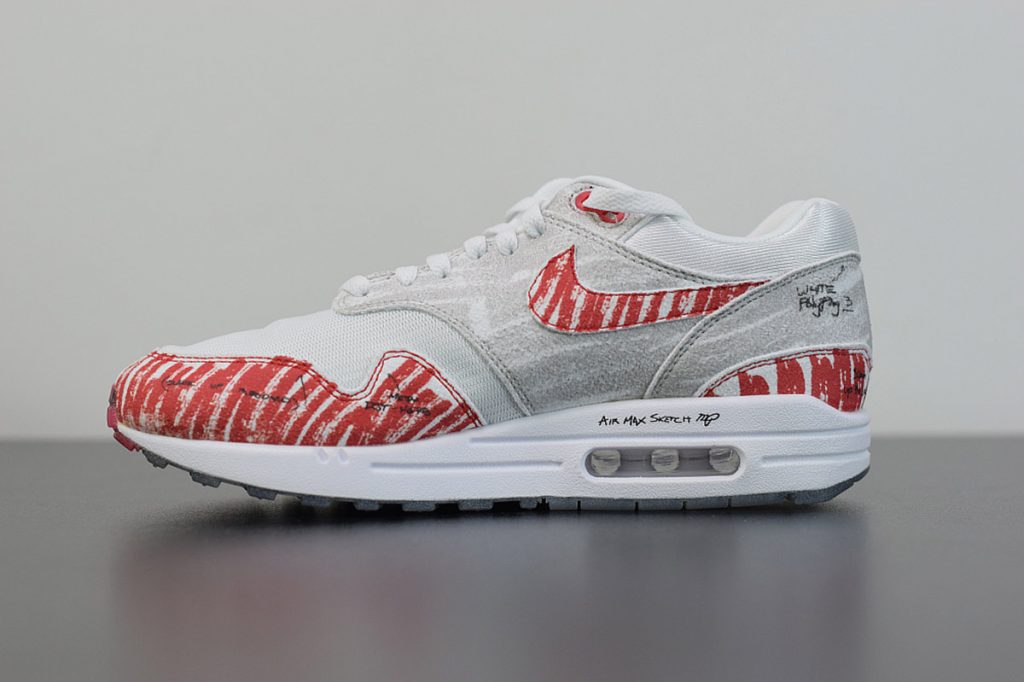 nike air max 1 sketch to shelf red