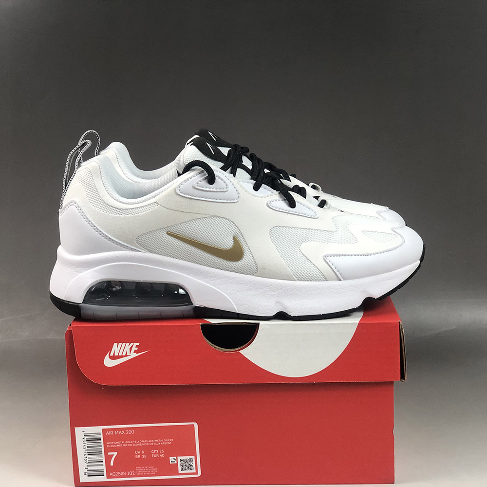 nike white and gold air max 200