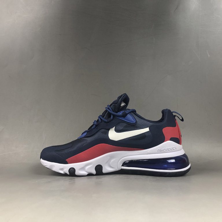 nike red white and blue air max 270 react sneakers