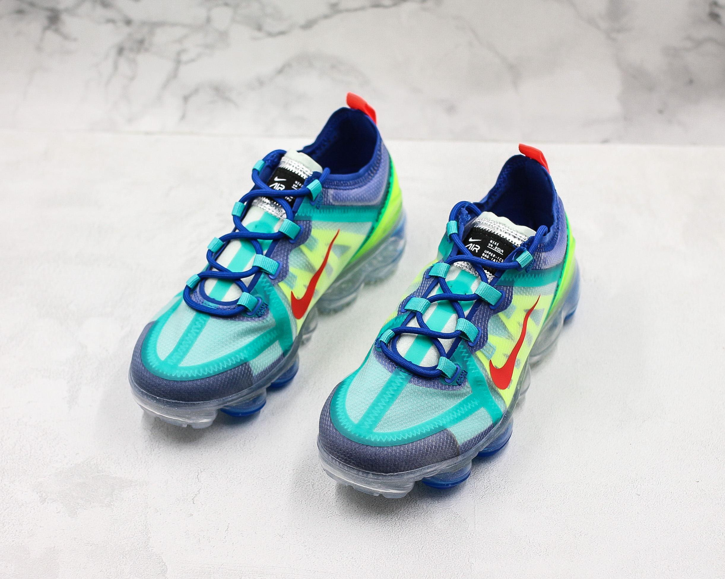 nike vapormax 2019 white blue and yellow