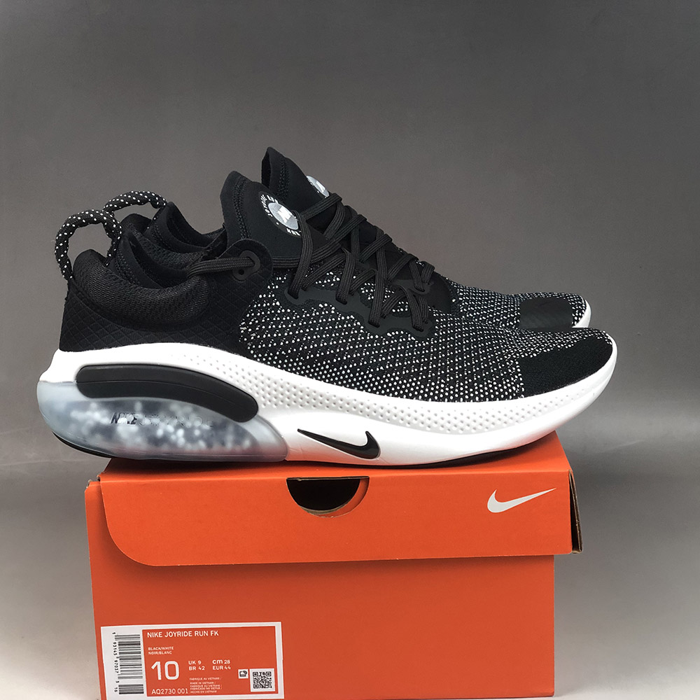 nike joyride run flyknit black white