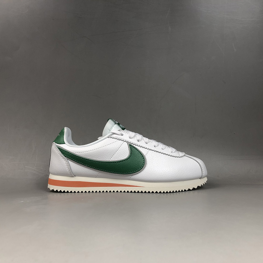 nike cortez green leather