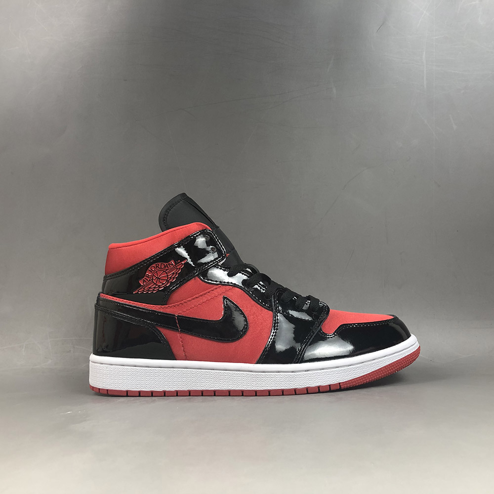 air jordan 1 mid black hot punch