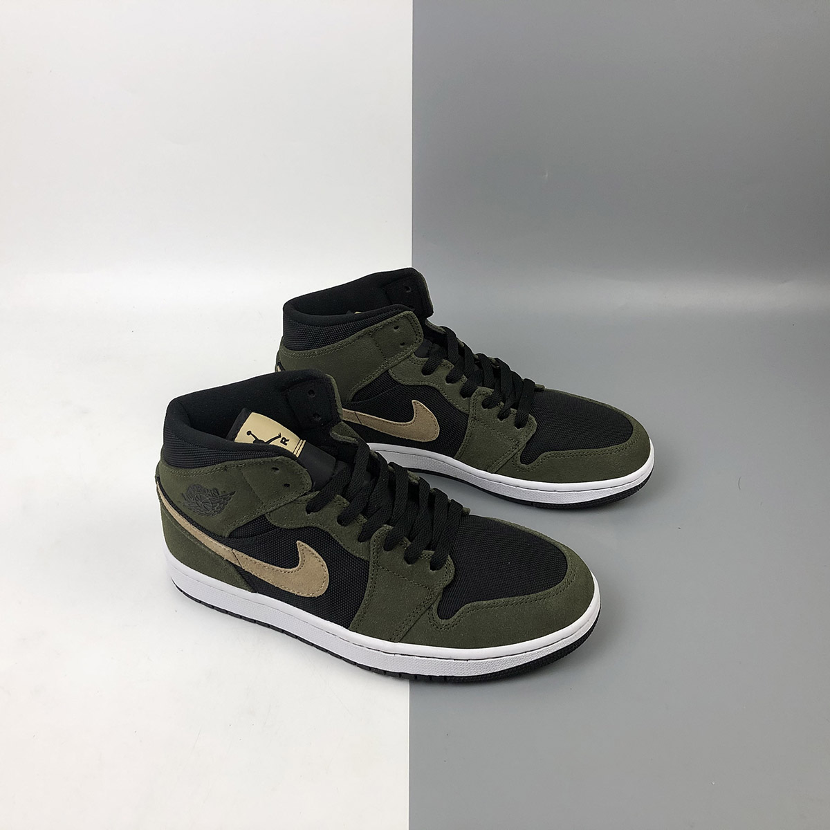 olive green jordans 1
