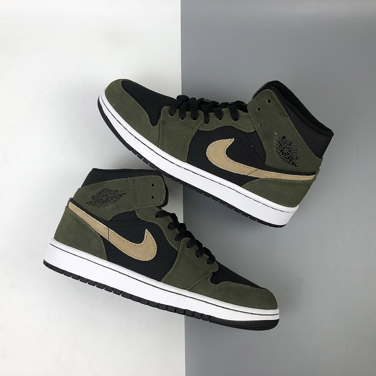 Air Jordan 1 Mid Military Olive Green For Sale – The Sole Line