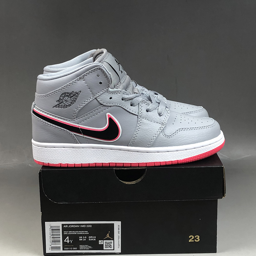 air jordan 1 mid wolf grey white black